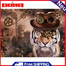 5D DIY Diamond Painting Steampunk Tiger Full Round Drill Mosaic Art Picture Kits