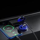 Car Motorcycle Dual USB Charger PD QC 3.0 USB Charger Socket Adapter (Blue)