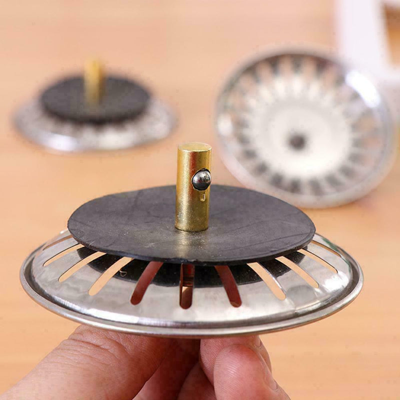 Steel Kitchen Sink Strainer Waste Plug Drain Stopper Sale Fast Bask W6Q5