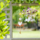 Hanging Moon Sun Heart Ball Light Catcher Crystal Outdoor Wind Chime (67) Newly