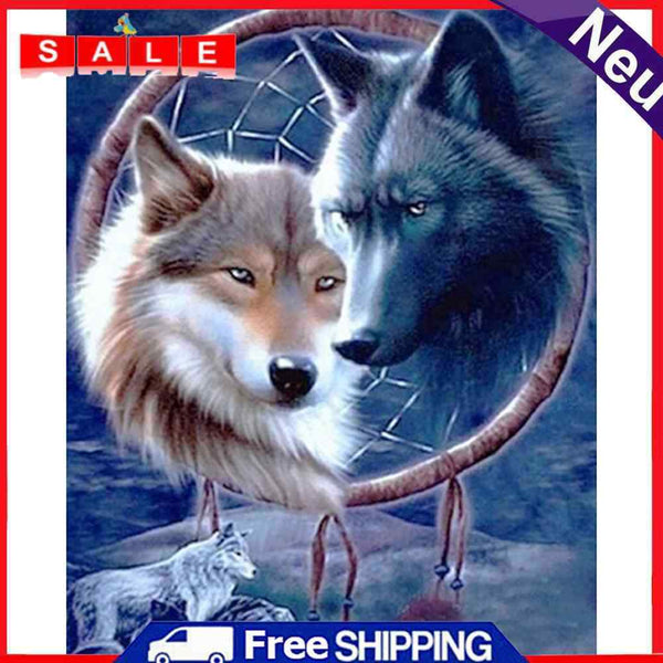 Oil Painting By Numbers Acrylic Handmade Four Wolves Digital Picture Home Decor