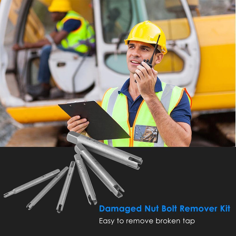 6pcs Damaged Nut Bolt Remover Kit Stud Extractor Broken Bolt Screw Remover Newly