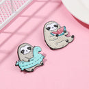 Fancy Gifts Lapel Pins Enamel Brooch Cartoon Animal Badge Sloth Koala Cat