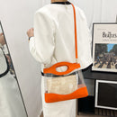 Transparent Shoulder Bags Women Straw PVC Clear Casual Totes PU Leather Handbag