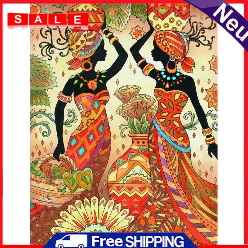 5D DIY Diamond Painting Kits Full Round Drill African National Art Mosaic Crafts