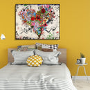 Painting By Numbers DIY Love Heart Hand Painted Canvas Oil Art Picture Craft Kit