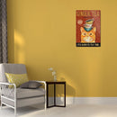 Cups on Cat Head Retro Metal Plate Tin Sign Plaque Poster for Bar Club Cafe