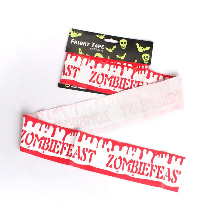 Halloween Warning Tape Sign Props Danger Warning Line Isolation Belt`
