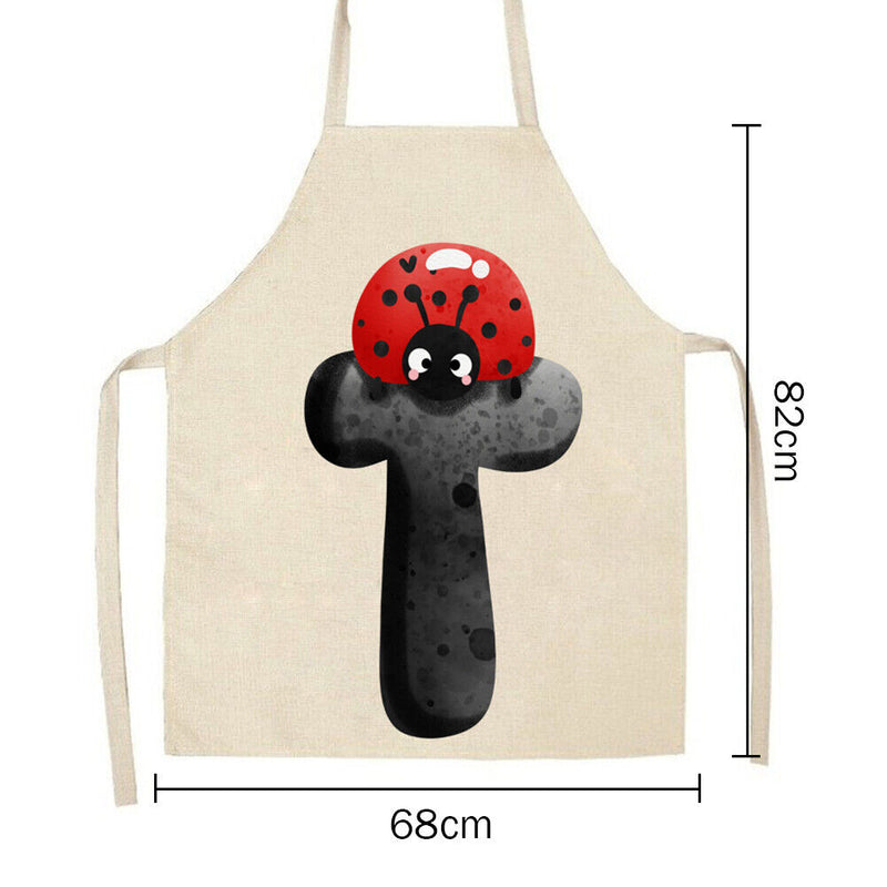 Ladybug T Linen Kitchen Apron Household Waterproof Pinafore Bibs (82x68cm)