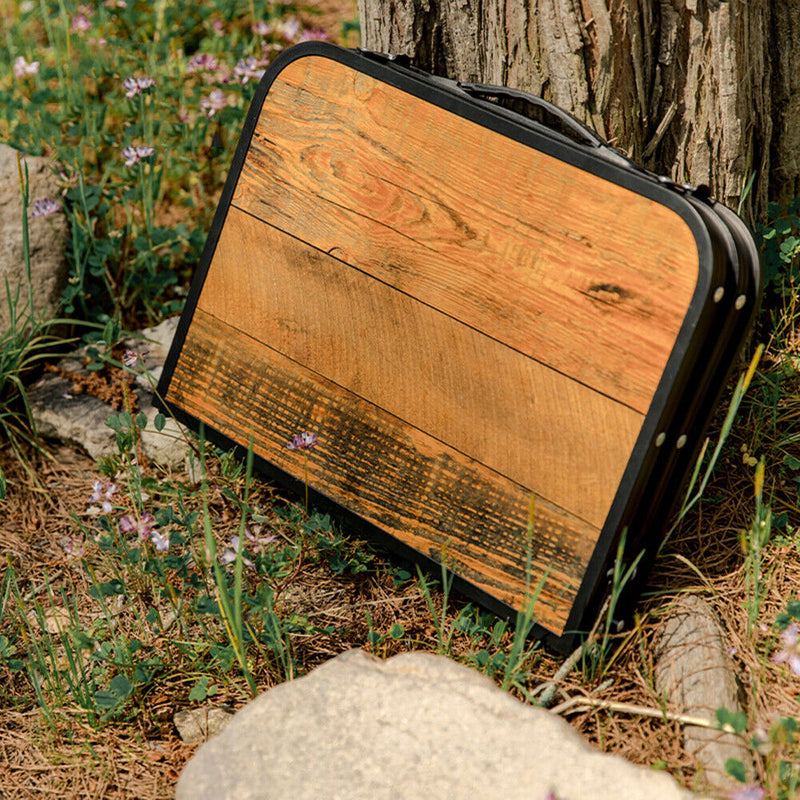 Mountainhiker Outdoor Table Multi-Purpose Table Desk Retro Wood Grain for H