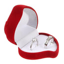 Durable Red Rose Ring Display Box Double Ring Storage Box Velvet Jewelry Box