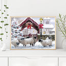 Frameless Oil Paint By Numbers DIY Snow Sheep Picture Craft Room Decoration Kit