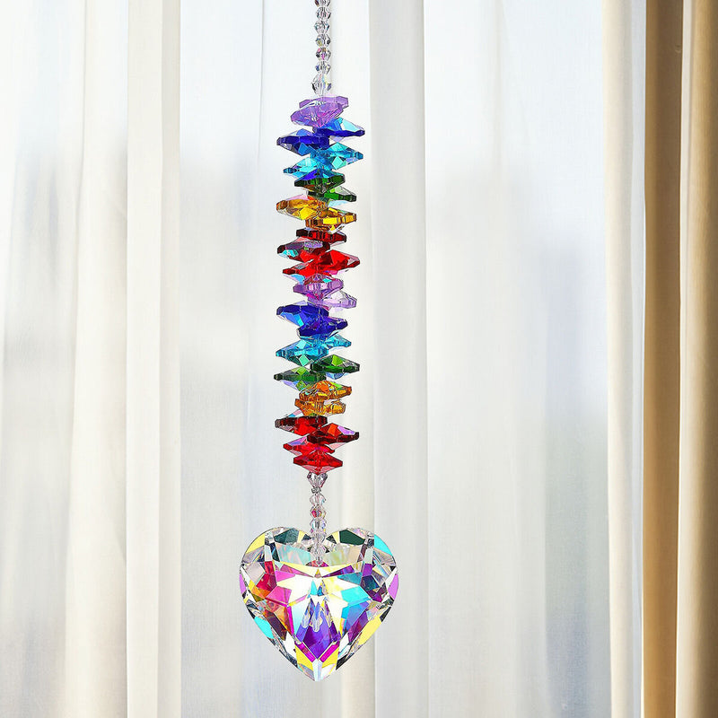 Crystal Love Light Catcher- Hanging Pendant Valentines Day Gifts (Colorful)
