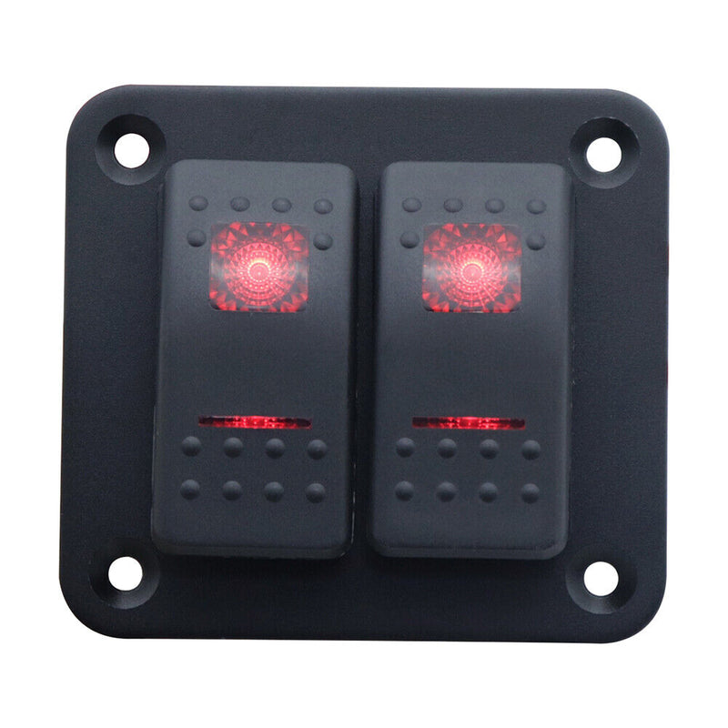Waterproof On-Off Modified 2-Speed Dual LED Boat Switch Panel for Truck Car RV
