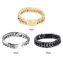 Fashion Chain Bracelet Punk Men Circle Bangles Streetwear Jewelry (Black)