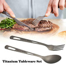 Portable Tableware Spork Set Titanium Fork Spoon Cooking Supplies Tools H7M2
