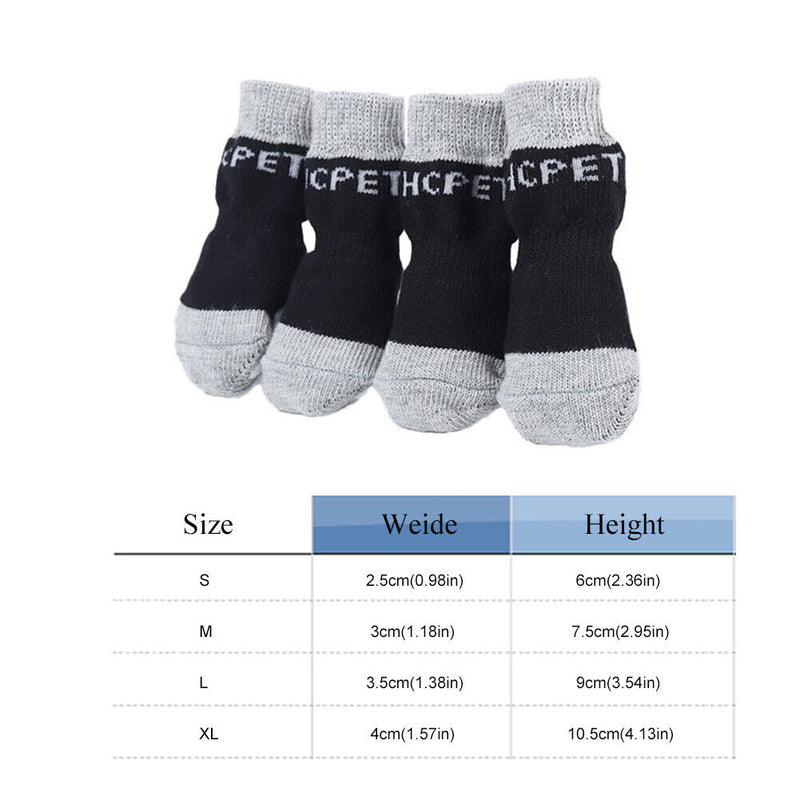 4pcs Pet Cotton Socks Set Non-slip Cats Foot Cover Prevent Scratch (S)