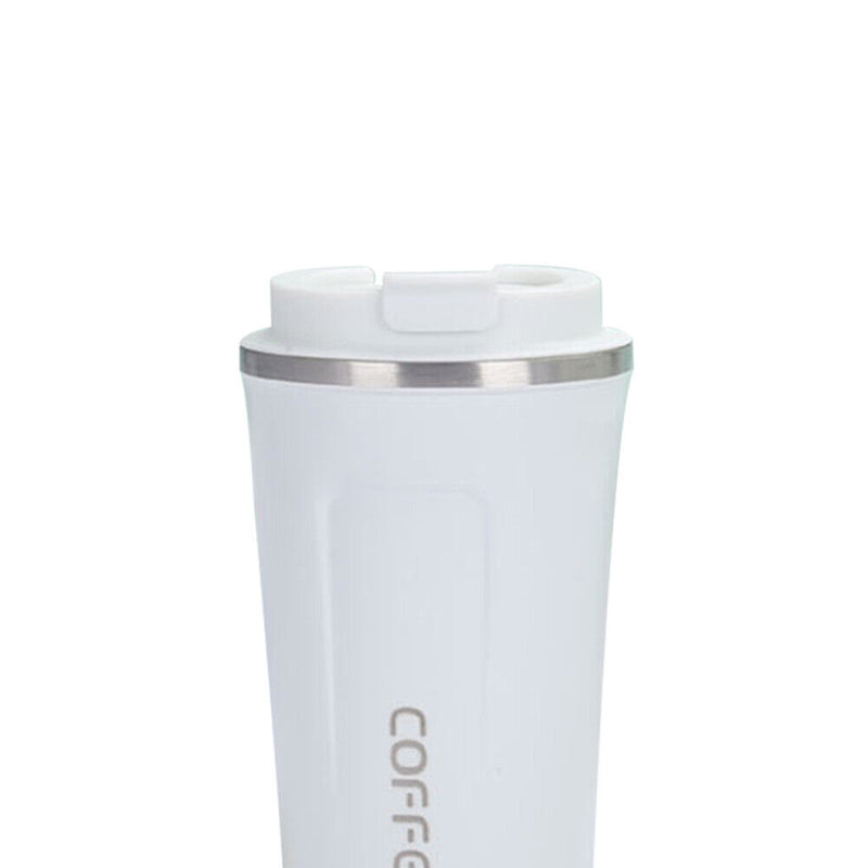 380ml Double Stainless Steel Coffee Car Mug Travel Insulated Bottle (White)