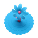 Sunflower Dustproof Reusable Silicone Cup Lid Insulation Cup Cover (Blue) Newly