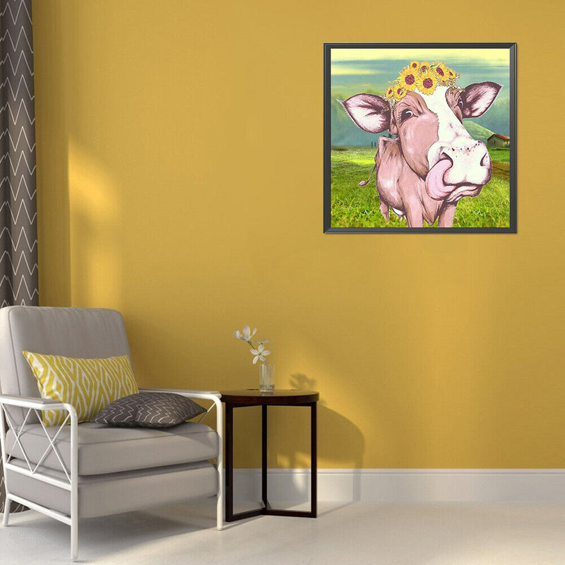 5D DIY Diamond Painting Cattle Full Round Drill Mosaic Rhinestone Picture Decor