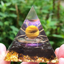 Orgonite Pyramid Amethyst Peridot Gather Fortune Expel Evil Forces Jewelry Gift
