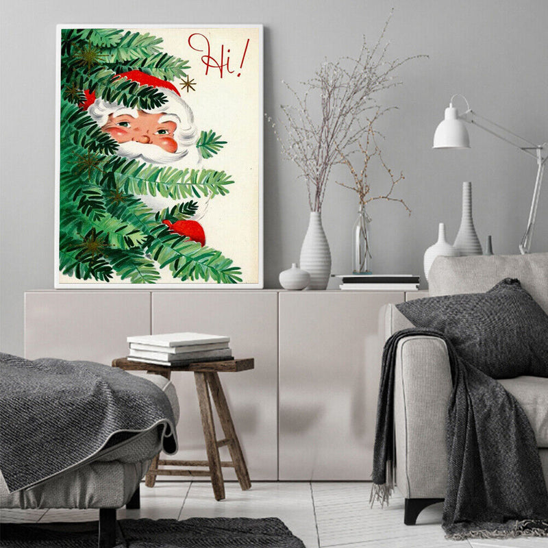 Tree Santa Frameless Picture Oil Paint By Numbers Hand Painted Picture for Home