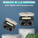 T10B TWS Wireless BT5.0 In-ear Stereo Earphones with LED Display Charging Case