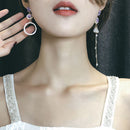 Long Asymmetrical  Women Ear Stud Dangle Earrings Rhinestone Drops Earrings