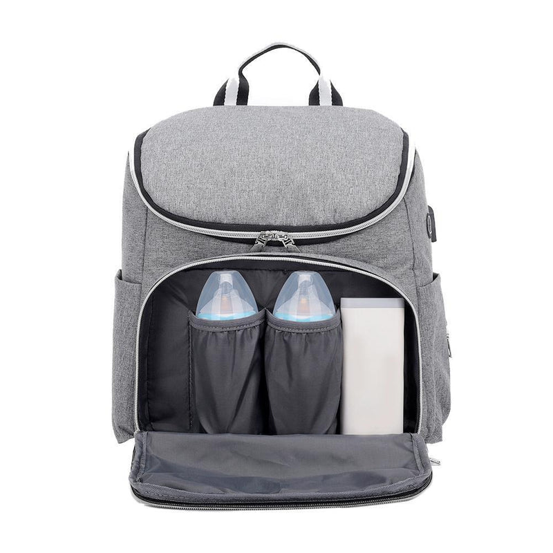 Baby Diaper Bag Backpack Waterproof Mummy Outdoor Large Capacity Bag (Grey)
