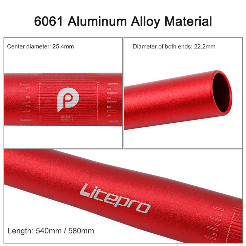 25.4x540mm MTB Bike Aluminum Alloy Handlebar Riser Bar Ultra Light (Red)