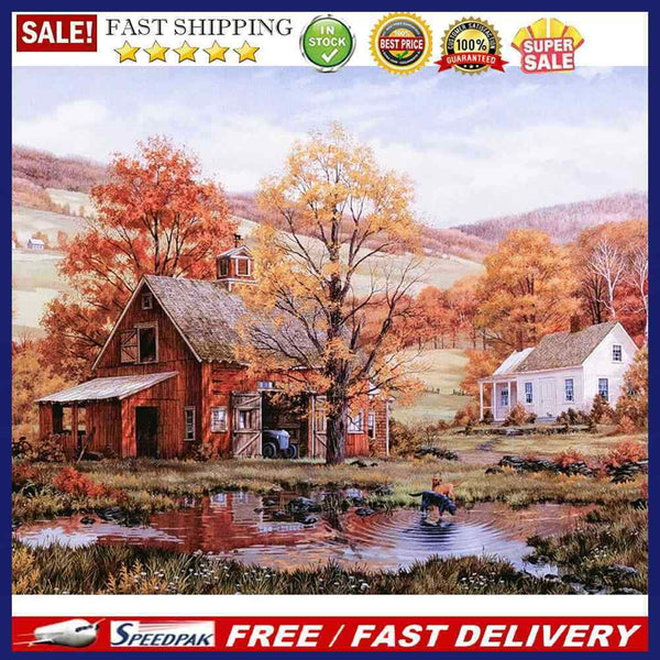 Frameless Oil Paint By Numbers DIY Autumn Picture Craft for Home Living Room