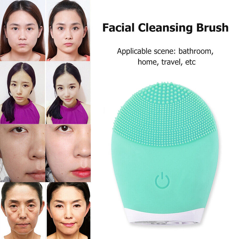 Silicone Cleansing Brush Face Care Skin Vibration Massager Mini Beauty Soft Tool