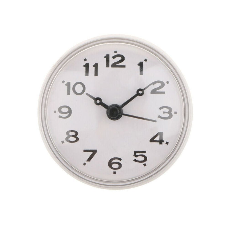 Waterproof Bathroom Mini Anti-Fog Watch Suction Cup Wall Clock Sucker