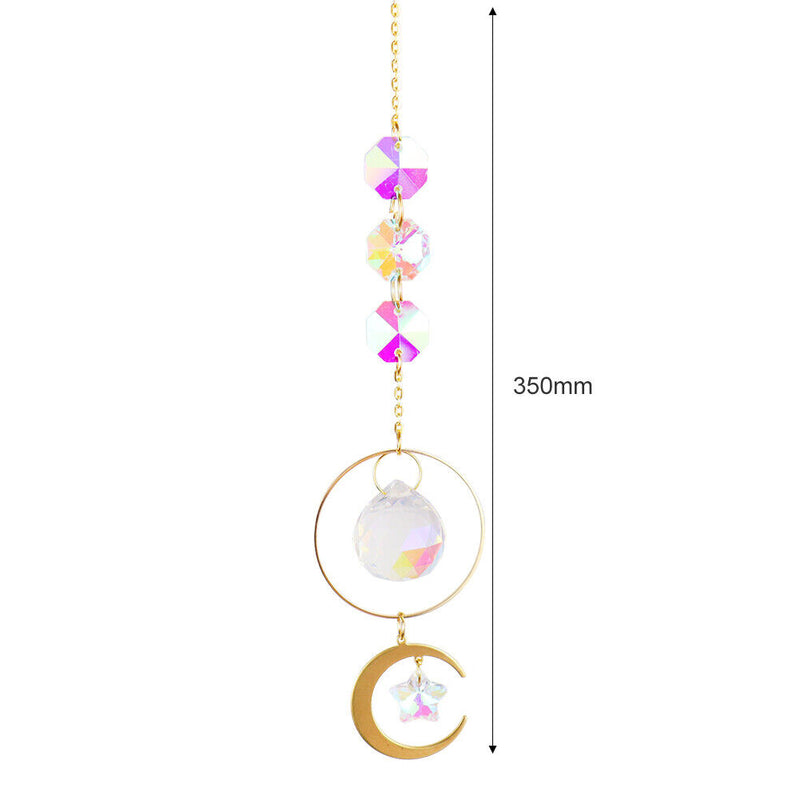 Star Moon Sun Crystal Suncatcher Lighting Accessories Curtain Home Garden Dec