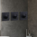 Punch Free Kitchen Towel Hanger Hooks Wall Mounted Bathroom Holder (Black) Newly