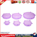 6pcs Silicone Food Fresh Saran Food Wrap Seal Cover (Purple) Newly