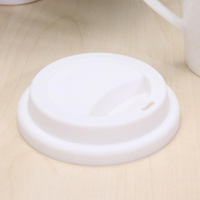 Silicone Insulation Anti-Dust Cup Cover Tea Coffee Sealing Lid Cap(White)