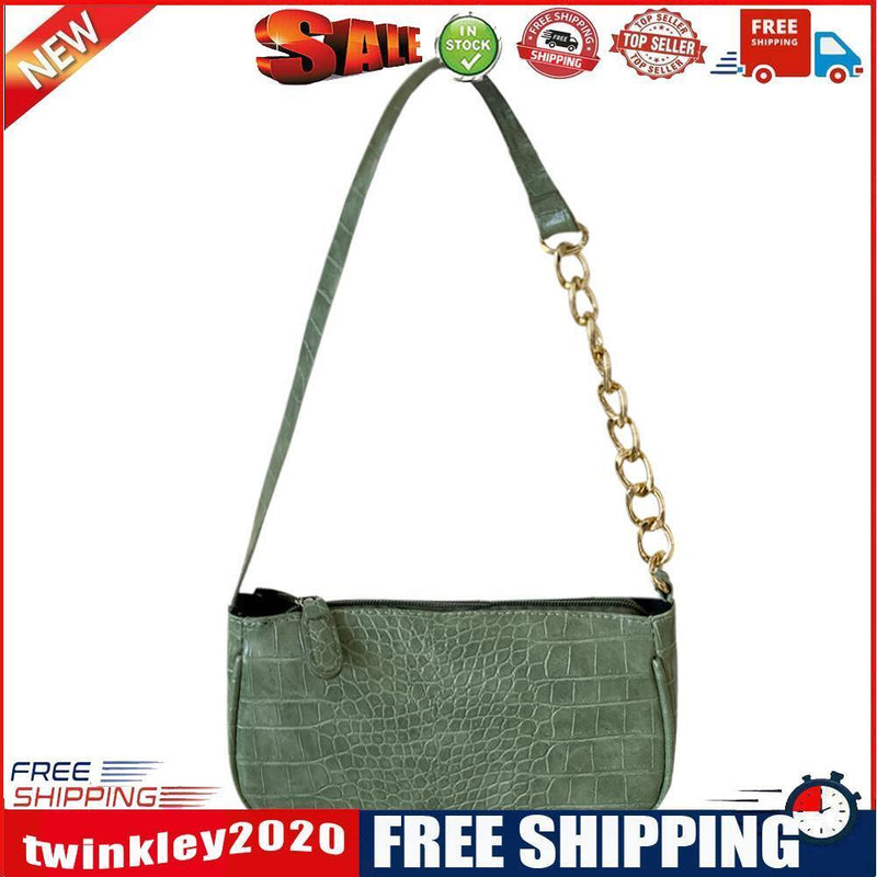 Alligator Pattern Handbag Tote Women Leather Underarm Shoulder Bag (Green)