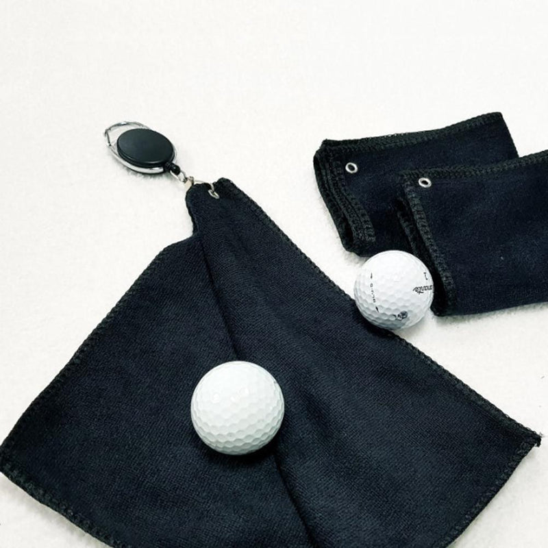Golf Clubs Towel Black 25x25cm for Men Husband Boyfriend Dad Birthday Gifts