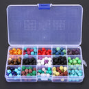 410pcs Colorful Chakra Beads Lava Rock Stones with Box for Jewelry DIY