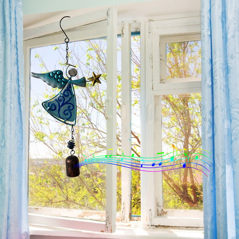 Wind Chimes Hanging Ornament Wind Bell Glass Decoration for Home Garden Porch