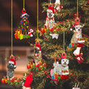 6pcs Xmas Pendants Christmas Decorations Dog Pendant Animal Pattern Random