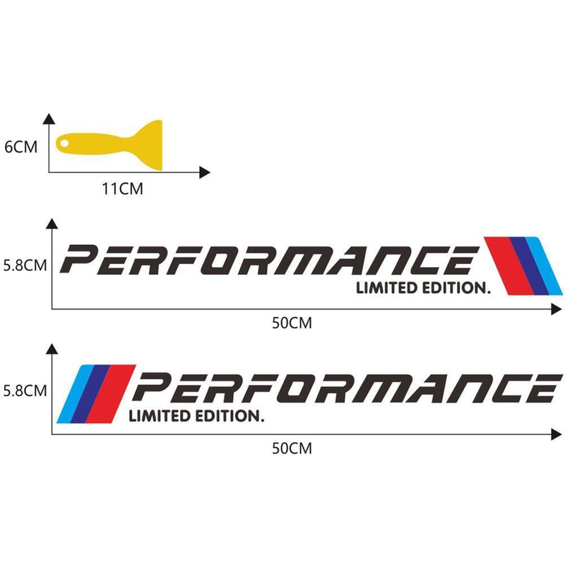 4pcs Car Stickers M Performance Limited Edition Side Door Decals (Black)