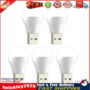 5pcs USB Plug Night Bulb Small Book Lamps LED Reading Light (White Light) Newly