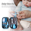 8pcs Newborn Care Kit Nail Thermometer Grooming Clipper Scissors (Blue)
