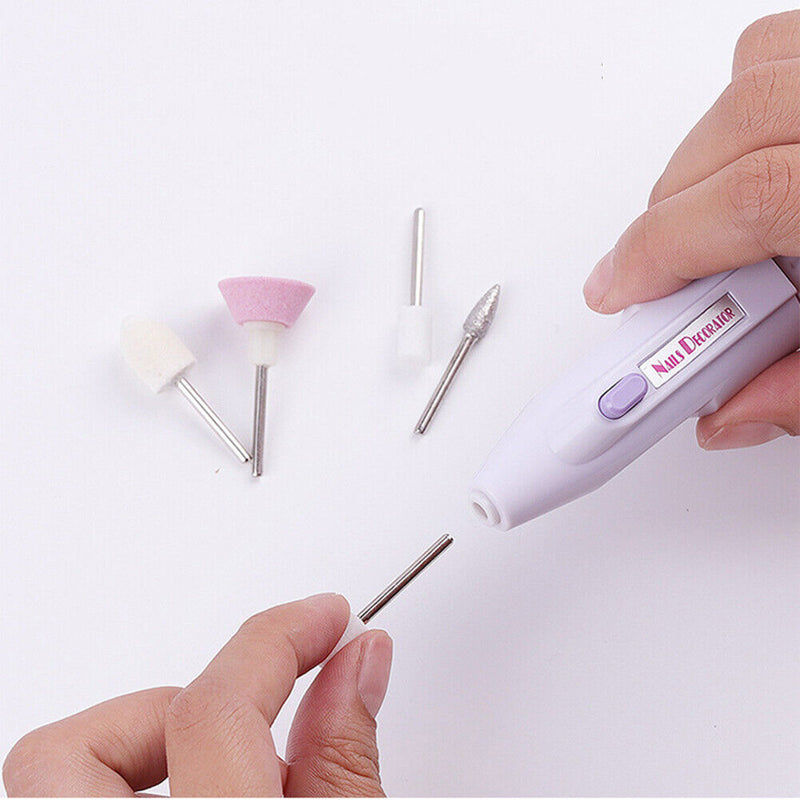 Pro Electric Nail Drill Machine Set Mini Nail Polisher with 5pcs Grinding Head