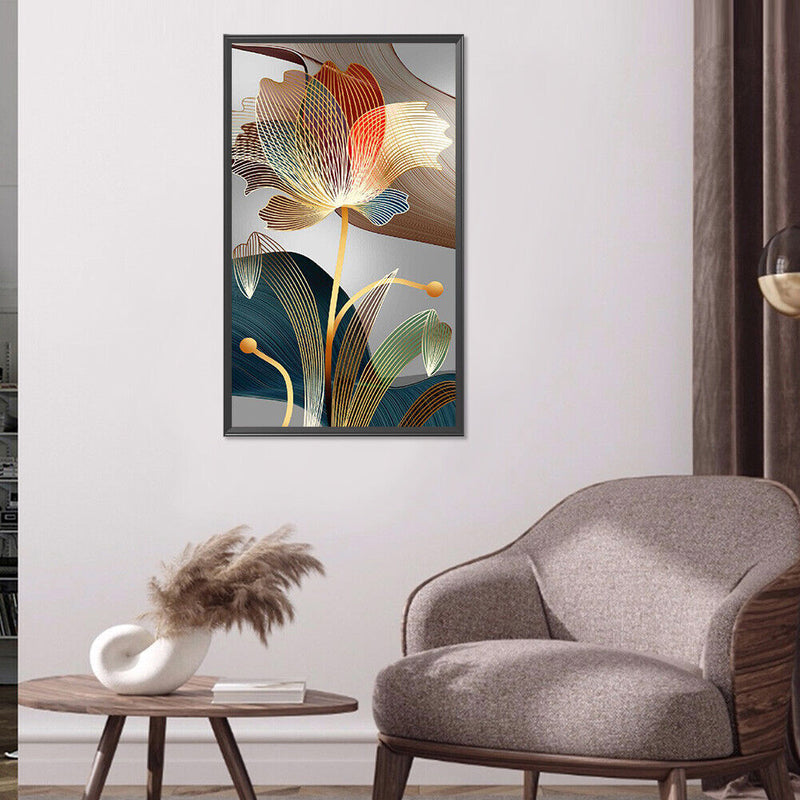 5D DIY Diamond Painting Golden Lotus Full Square Drill Picture Home Decoration