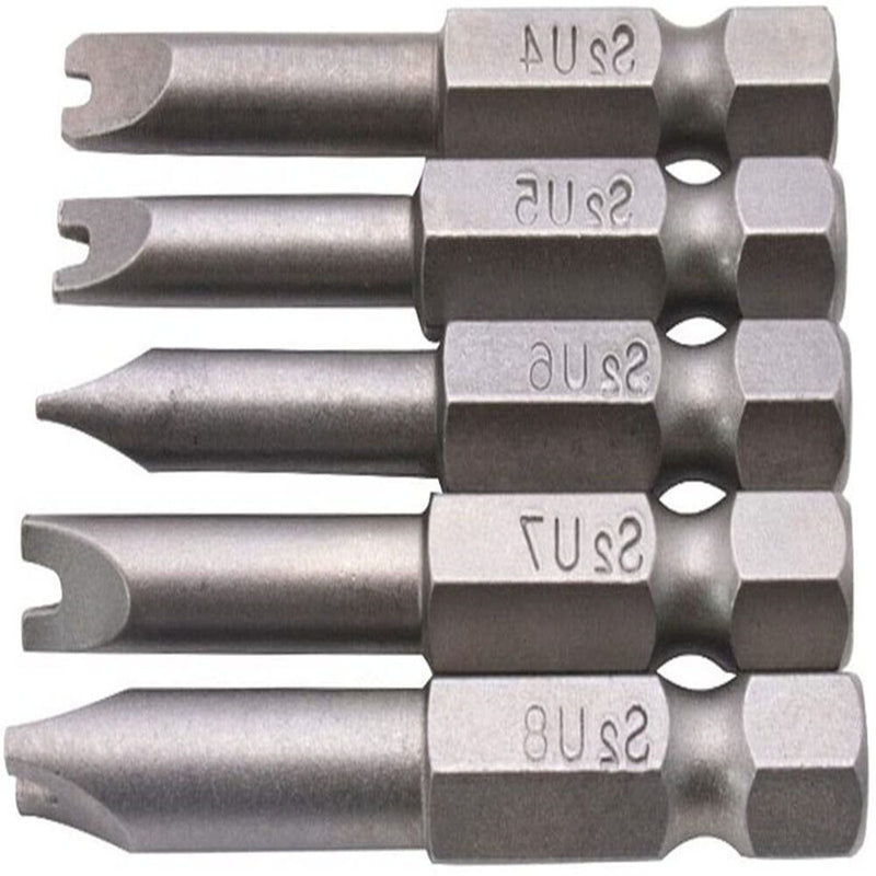 5pcs 50mm U4-U8 S2 Alloy Steel Magnetic U Shaped Electric Screwdriver Bits Newly
