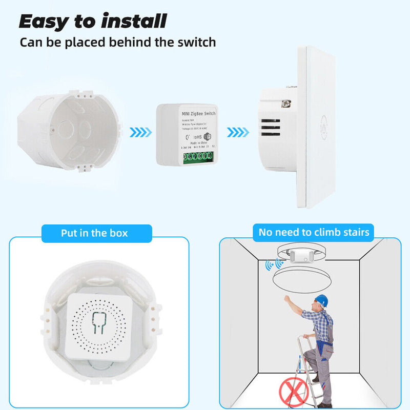 Mini WiFi Smart Switch DIY 16A 2-Way Light Relay Smart Life App Voice Control