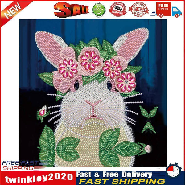 5D DIY Partial Special Shaped Drill Diamond Painting Rabbit Craft (HB246) Newly